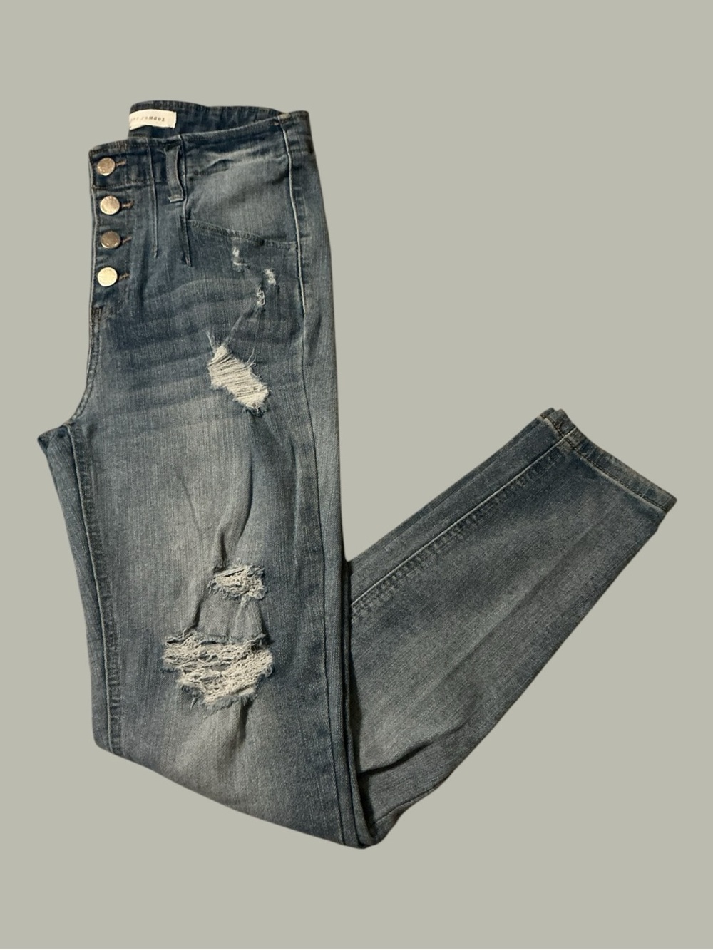 🌺Almost Famous Dark Blue Distressed Skinny Jeans